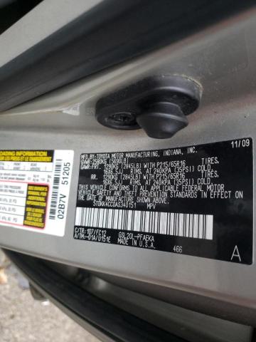 Photo 9 VIN: 5TDKK4CC0AS340151 - TOYOTA SIENNA CE 