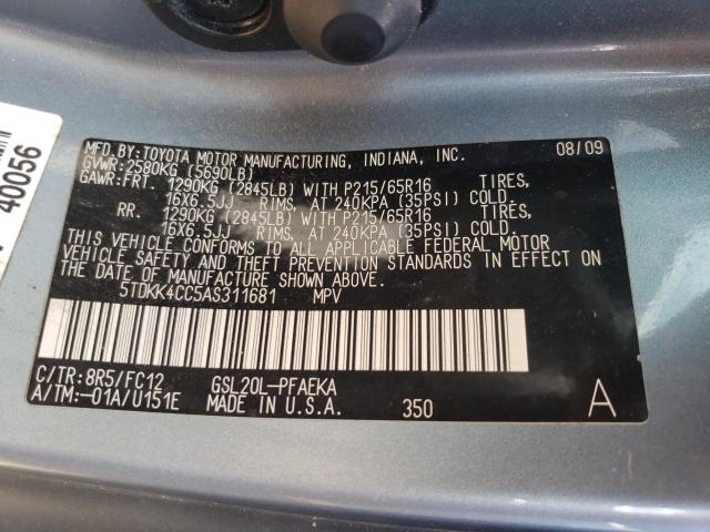 Photo 9 VIN: 5TDKK4CC5AS311681 - TOYOTA SIENNA CE 