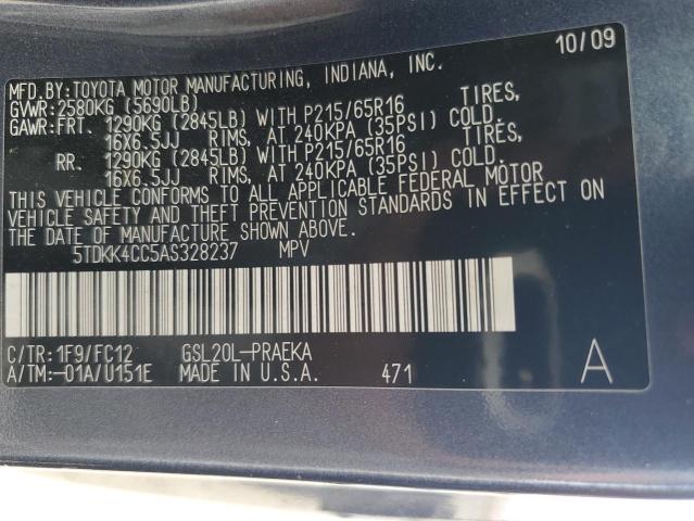 Photo 13 VIN: 5TDKK4CC5AS328237 - TOYOTA SIENNA CE 