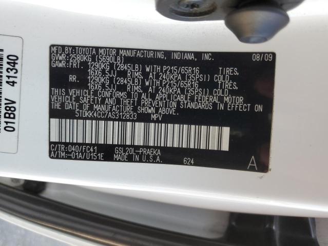 Photo 13 VIN: 5TDKK4CC7AS312833 - TOYOTA SIENNA CE 