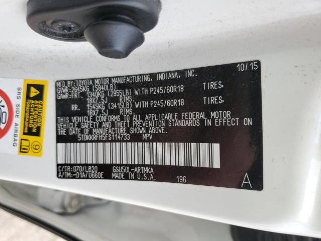 Photo 12 VIN: 5TDKKRFH5FS114733 - TOYOTA HIGHLANDER 