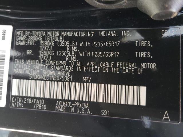 Photo 9 VIN: 5TDKRKEC1NS075081 - TOYOTA SIENNA LE 