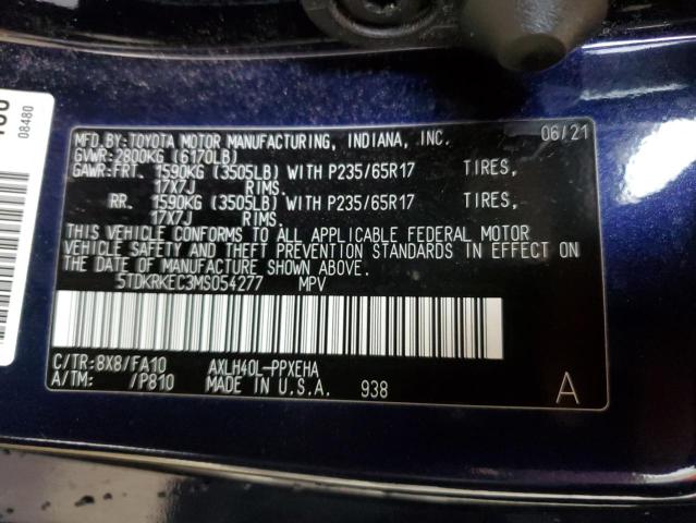 Photo 12 VIN: 5TDKRKEC3MS054277 - TOYOTA SIENNA LE 