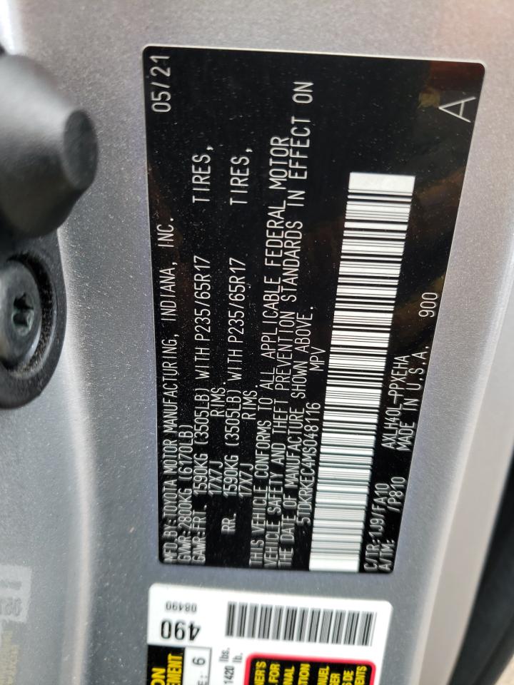 Photo 12 VIN: 5TDKRKEC4MS048116 - TOYOTA SIENNA 