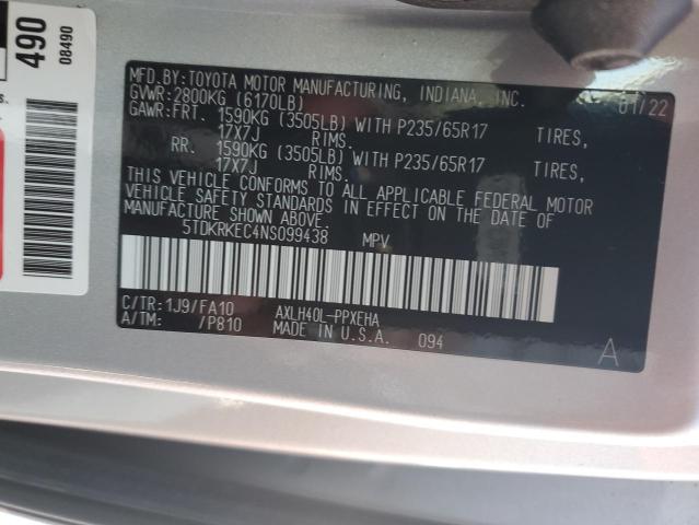 Photo 13 VIN: 5TDKRKEC4NS099438 - TOYOTA SIENNA LE 