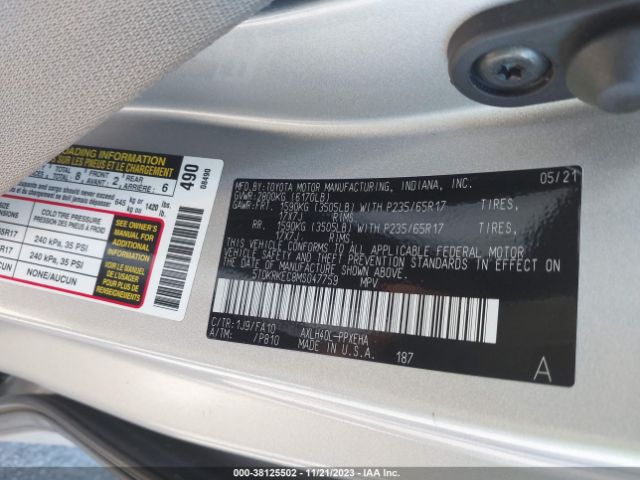 Photo 8 VIN: 5TDKRKECHMS047759 - TOYOTA SIENNA 