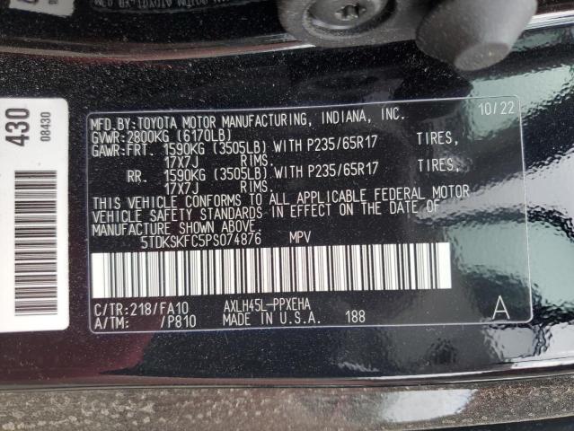 Photo 12 VIN: 5TDKSKFC5PS074876 - TOYOTA SIENNA LE 