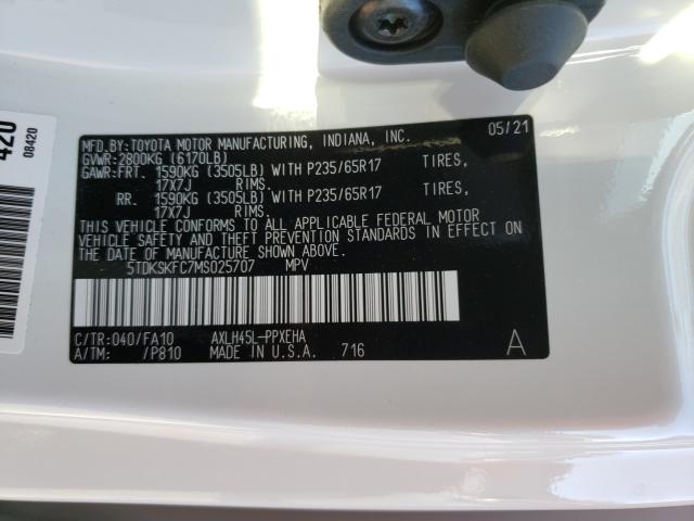 Photo 9 VIN: 5TDKSKFC7MS025707 - TOYOTA SIENNA LE 