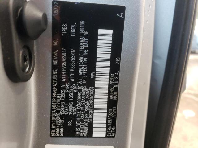 Photo 12 VIN: 5TDKSKFC8NS073668 - TOYOTA SIENNA LE 