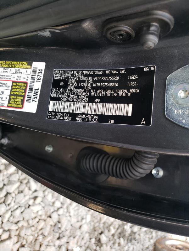 Photo 9 VIN: 5TDKY5G14GS065292 - TOYOTA SEQUOIA LI 