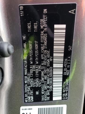 Photo 12 VIN: 5TDKZ3DC0LS060849 - TOYOTA SIENNA LE 