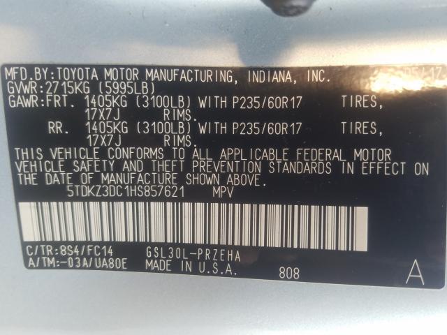 Photo 9 VIN: 5TDKZ3DC1HS857621 - TOYOTA SIENNA LE 