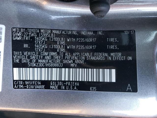 Photo 12 VIN: 5TDKZ3DC1HS898833 - TOYOTA SIENNA LE 