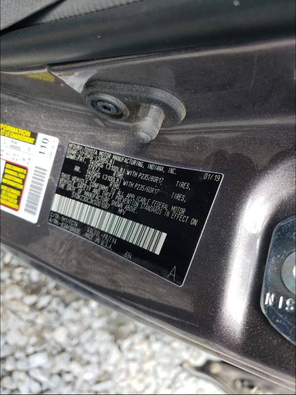 Photo 9 VIN: 5TDKZ3DC2KS001087 - TOYOTA SIENNA 