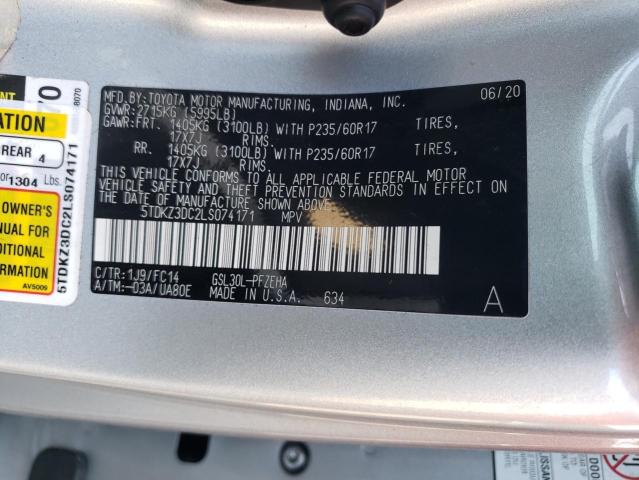 Photo 12 VIN: 5TDKZ3DC2LS074171 - TOYOTA SIENNA LE 