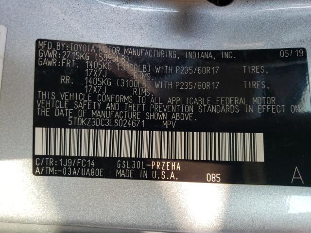 Photo 9 VIN: 5TDKZ3DC3LS024671 - TOYOTA SIENNA LE 