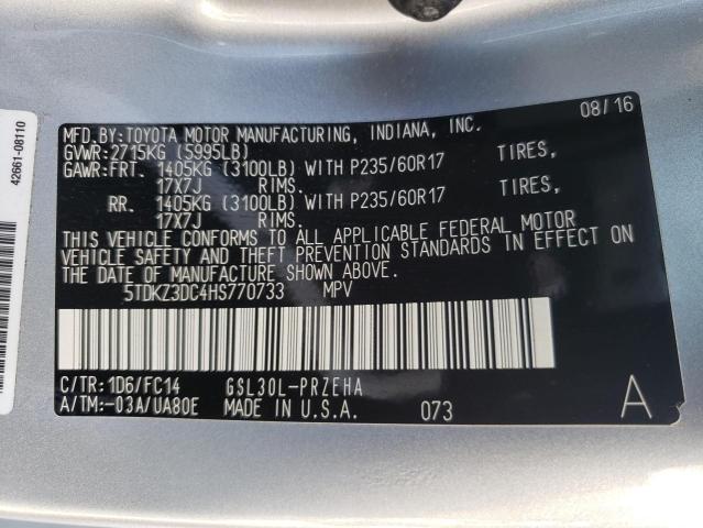 Photo 9 VIN: 5TDKZ3DC4HS770733 - TOYOTA SIENNA LE 