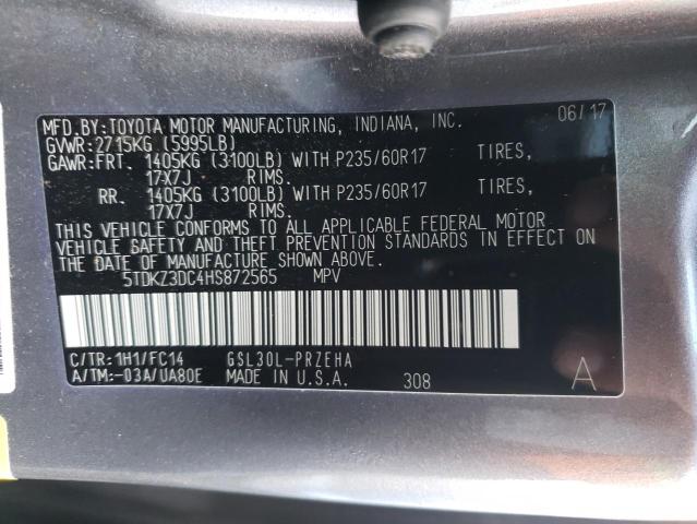 Photo 12 VIN: 5TDKZ3DC4HS872565 - TOYOTA SIENNA LE 