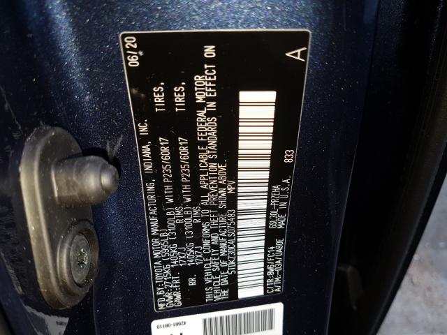 Photo 9 VIN: 5TDKZ3DC4LS075483 - TOYOTA SIENNA LE 