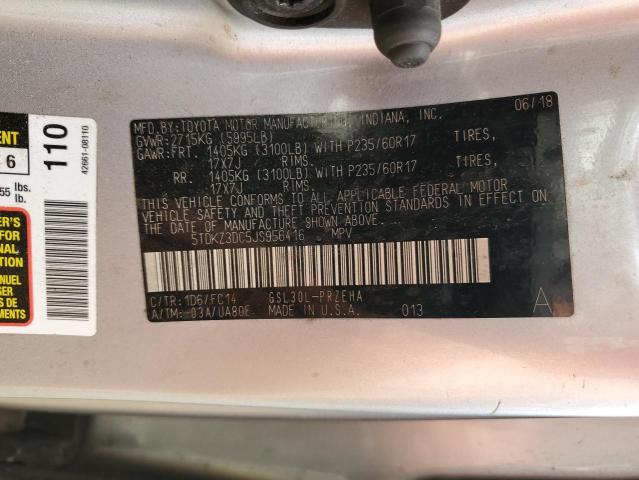 Photo 12 VIN: 5TDKZ3DC5JS956416 - TOYOTA SIENNA LE 