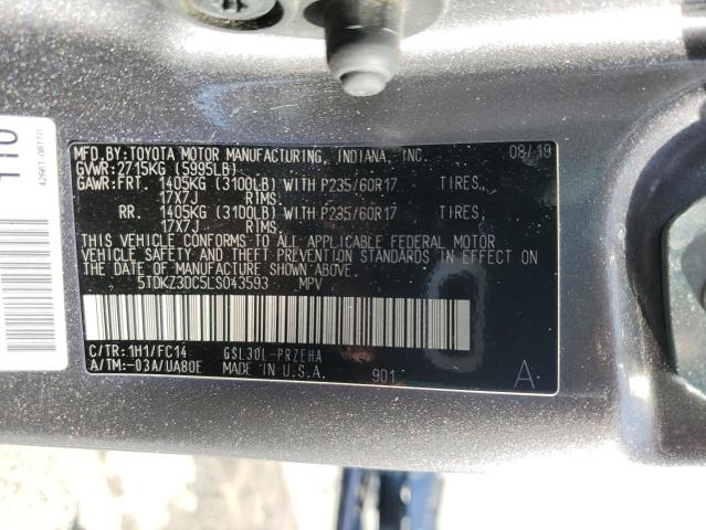 Photo 12 VIN: 5TDKZ3DC5LS043593 - TOYOTA SIENNA LE 