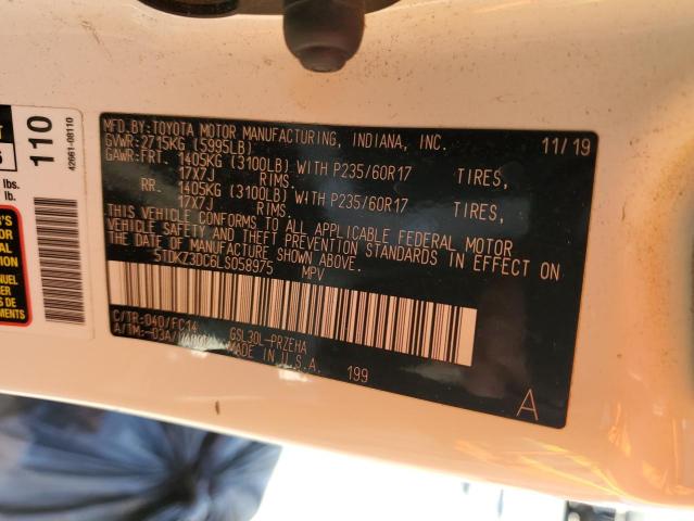 Photo 12 VIN: 5TDKZ3DC6LS058975 - TOYOTA SIENNA LE 