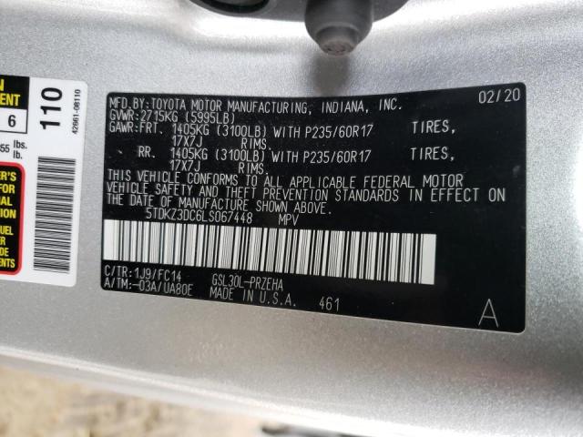 Photo 13 VIN: 5TDKZ3DC6LS067448 - TOYOTA SIENNA LE 