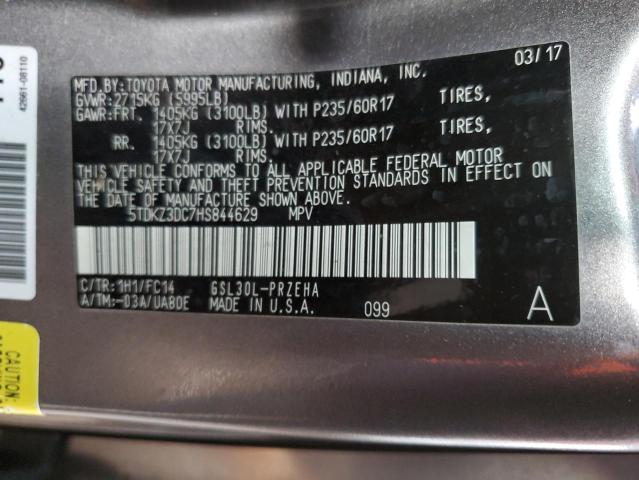 Photo 12 VIN: 5TDKZ3DC7HS844629 - TOYOTA SIENNA LE 