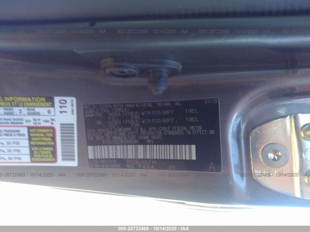 Photo 8 VIN: 5TDKZ3DC7KS999088 - TOYOTA SIENNA 