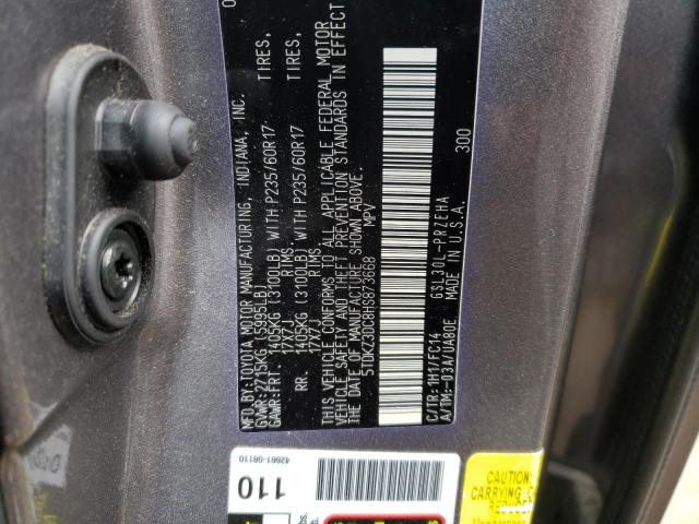 Photo 12 VIN: 5TDKZ3DC8HS873668 - TOYOTA SIENNA LE 