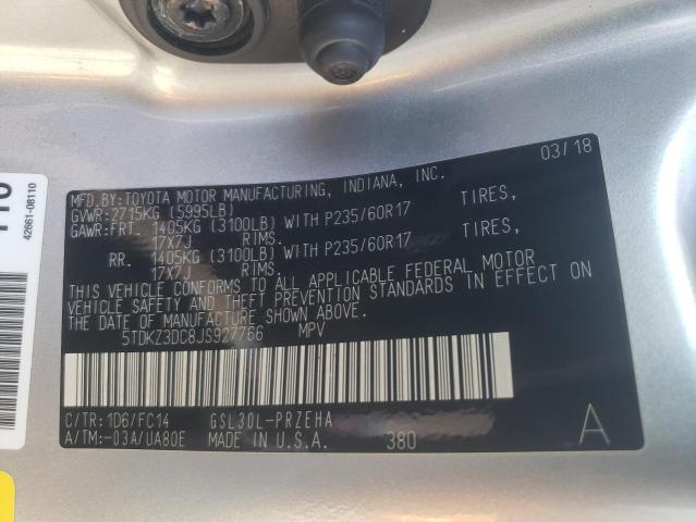 Photo 12 VIN: 5TDKZ3DC8JS927766 - TOYOTA SIENNA LE 