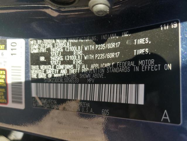 Photo 12 VIN: 5TDKZ3DC8LS056533 - TOYOTA SIENNA 