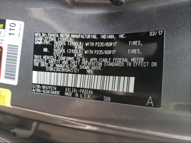 Photo 9 VIN: 5TDKZ3DC9HS845121 - TOYOTA SIENNA LE 