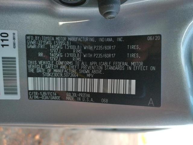 Photo 9 VIN: 5TDKZ3DC9LS073664 - TOYOTA SIENNA LE 