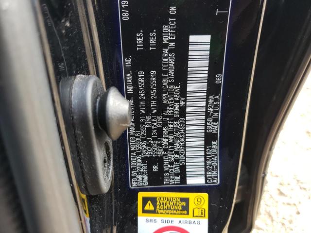 Photo 12 VIN: 5TDKZRFH3KS349508 - TOYOTA HIGHLANDER 