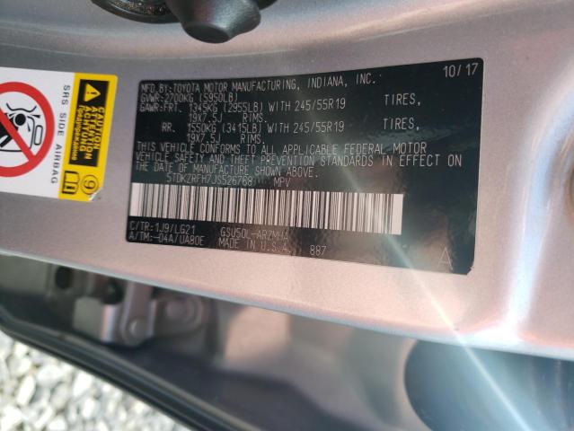 Photo 12 VIN: 5TDKZRFH7JS526768 - TOYOTA HIGHLANDER 