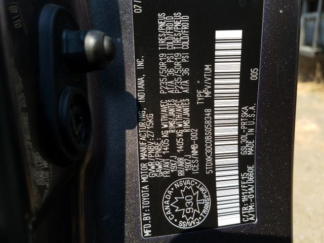 Photo 9 VIN: 5TDXK3DC0BS058348 - TOYOTA SIENNA SPO 