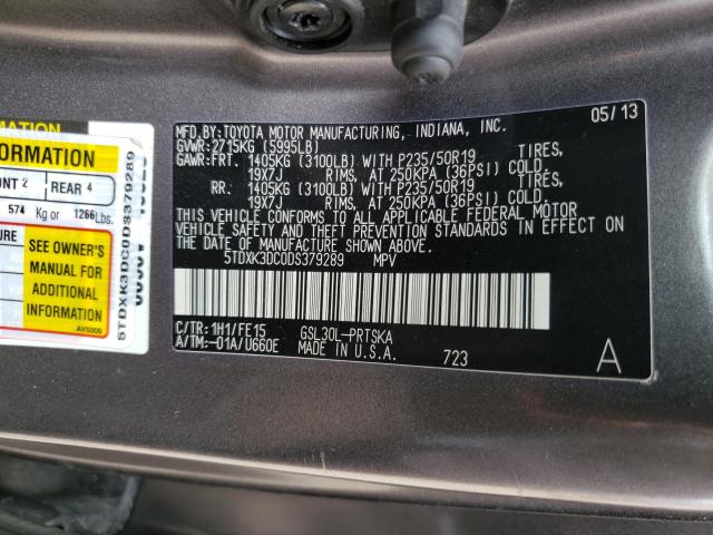 Photo 9 VIN: 5TDXK3DC0DS379289 - TOYOTA SIENNA SPO 