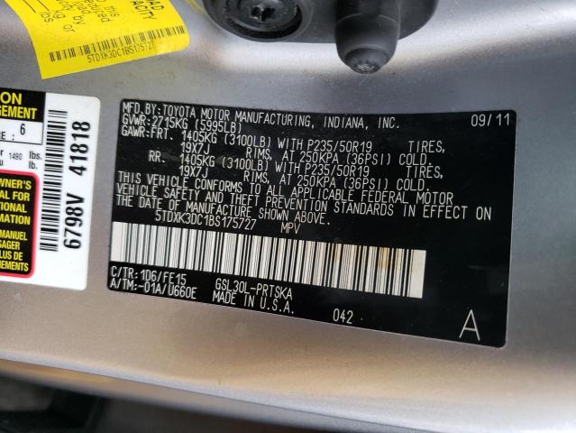 Photo 9 VIN: 5TDXK3DC1BS175727 - TOYOTA SIENNA SPO 