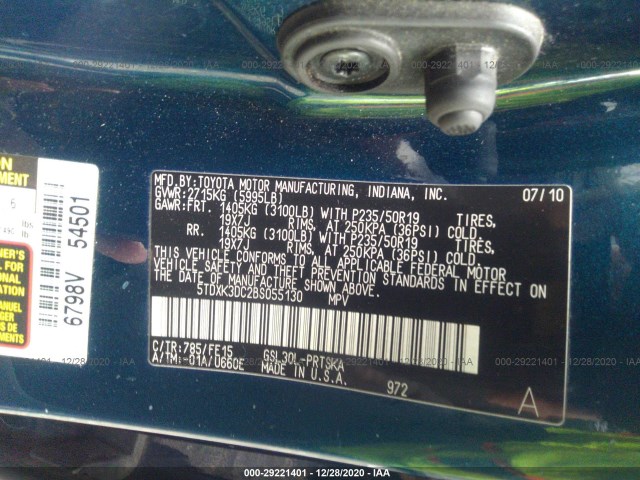 Photo 8 VIN: 5TDXK3DC2BS055130 - TOYOTA SIENNA 