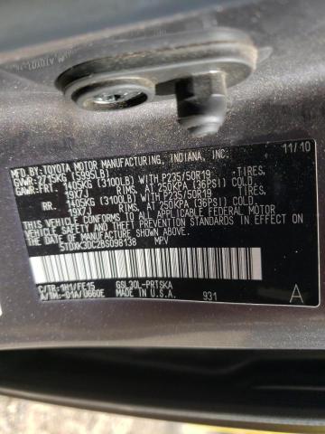 Photo 9 VIN: 5TDXK3DC2BS098138 - TOYOTA SIENNA SPO 