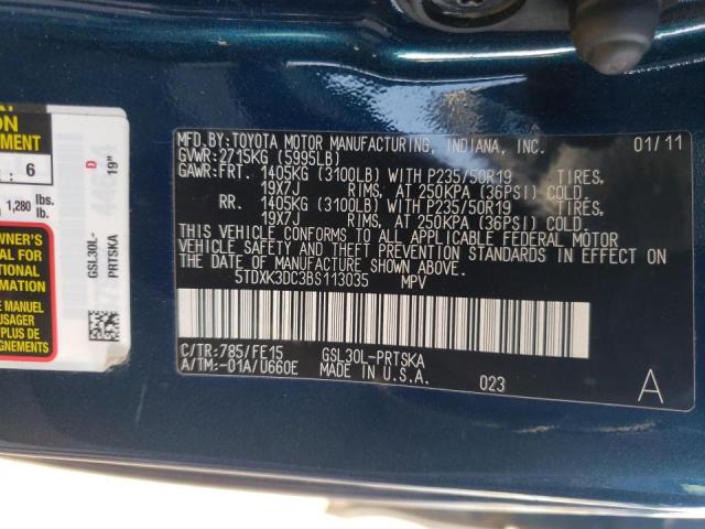 Photo 9 VIN: 5TDXK3DC3BS113035 - TOYOTA SIENNA 