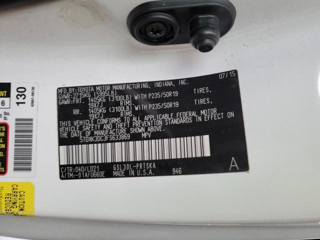 Photo 12 VIN: 5TDXK3DC3FS633869 - TOYOTA SIENNA SPO 