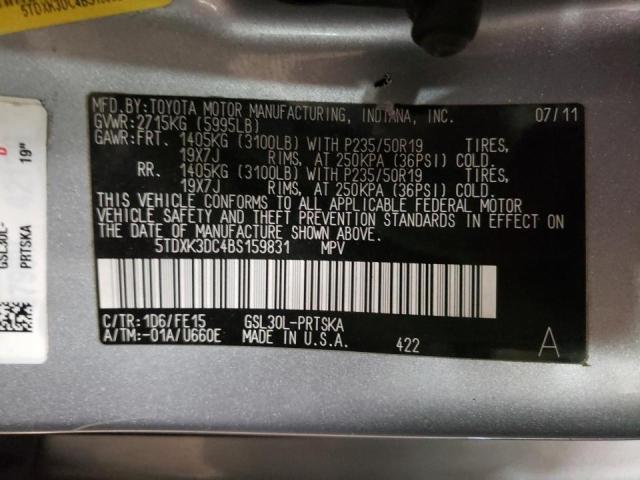 Photo 9 VIN: 5TDXK3DC4BS159831 - TOYOTA SIENNA SPO 