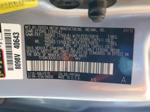 Photo 13 VIN: 5TDXK3DC6CS223823 - TOYOTA SIENNA 