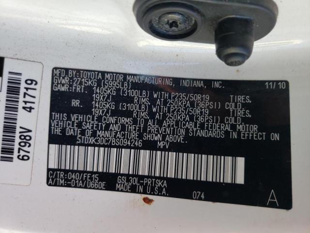 Photo 9 VIN: 5TDXK3DC7BS094246 - TOYOTA SIENNA SPO 