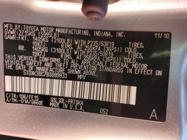 Photo 12 VIN: 5TDXK3DC7BS099933 - TOYOTA SIENNA SPO 