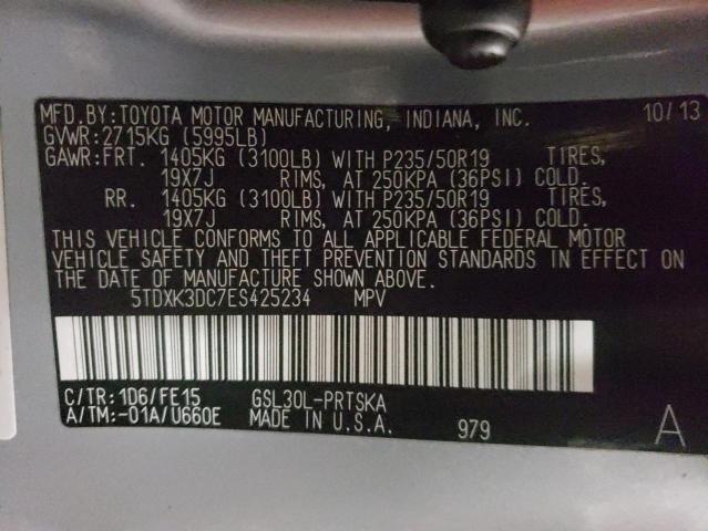 Photo 9 VIN: 5TDXK3DC7ES425234 - TOYOTA SIENNA SPO 