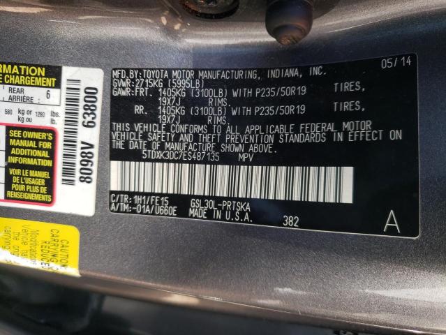 Photo 9 VIN: 5TDXK3DC7ES487135 - TOYOTA SIENNA SPO 