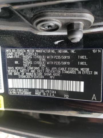 Photo 9 VIN: 5TDXK3DC7FS545584 - TOYOTA SIENNA 